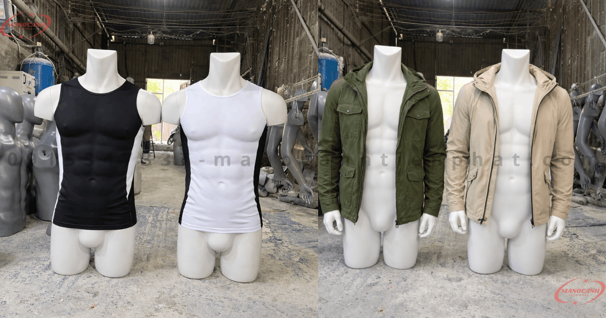manocanh bán thân nam màu trắng