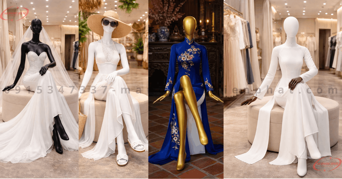 manocanh nữ dáng ngồi sơn màu Đồng – phong cách sang trọng, nghệ thuật Đỉnh cao