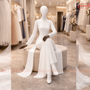 manocanh nữ dáng ngồi mặc Áo dài – tôn vẻ Đẹp truyền thống chuẩn form