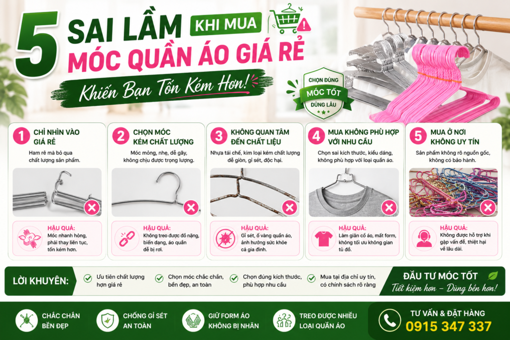 5 Sai Lầm Khi Mua Móc Quần Áo Giá Rẻ Khiến Bạn Tốn Kém Hơn 5 sai lầm khi mua móc quần Áo giá rẻ khiến bạn tốn kém hơn