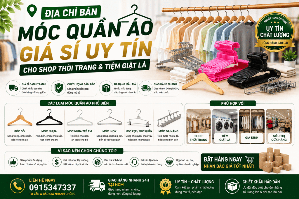 Địa chỉ bán móc quần Áo giá sỉ uy tín cho shop thời trang và tiệm giặt là (1)