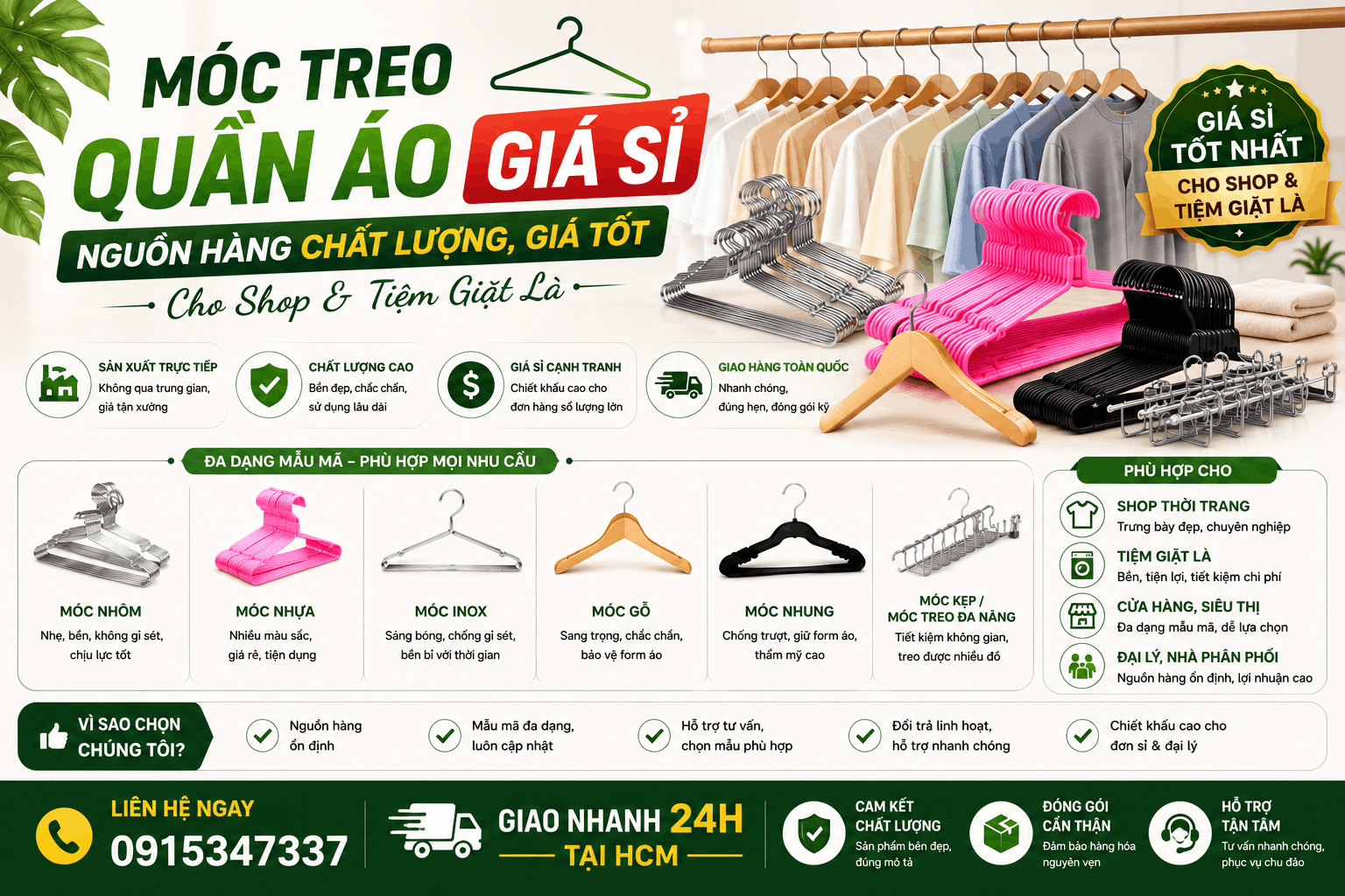 móc treo quần Áo giá sỉ – nguồn hàng chất lượng, giá tốt cho shop & tiệm giặt là (1)