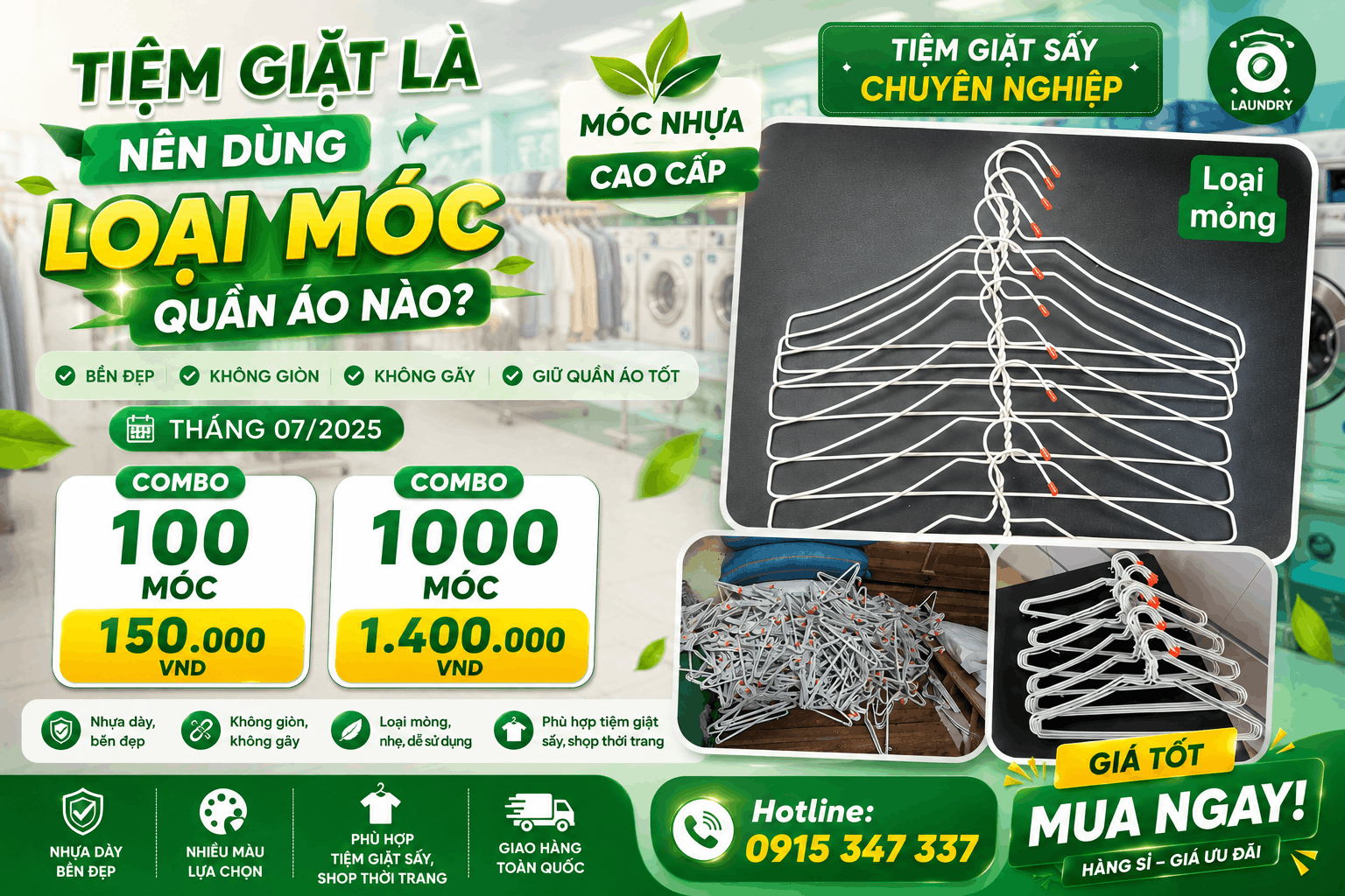 tiệm giặt là nên dùng loại móc quần Áo nào