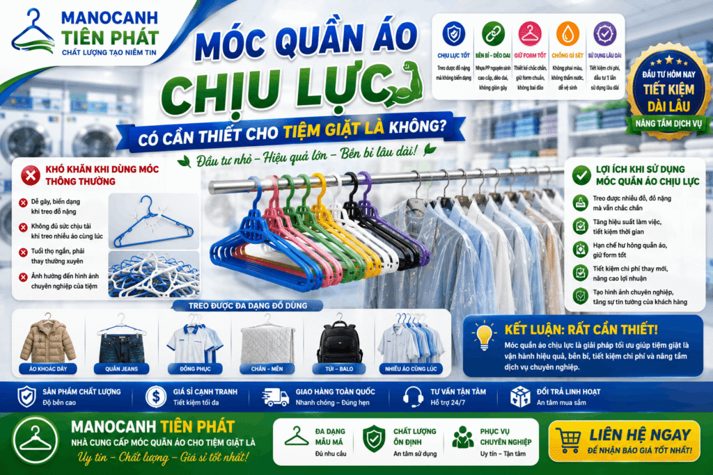 móc quần Áo chịu lực có cần thiết cho tiệm giặt là không