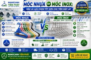 Móc Nhựa Hay Móc Inox: Đâu Là Lựa Chọn Tốt Hơn Cho Tiệm Giặt Là?