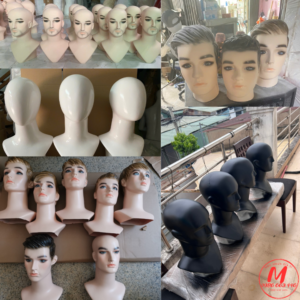 Đầu manocanh nam sơn Đen, màu da vẽ theo yêu cầu